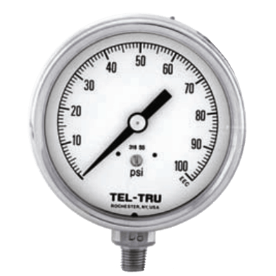 Tel-Tru 1% Stainless Steel Pressure Gauge, Model 30